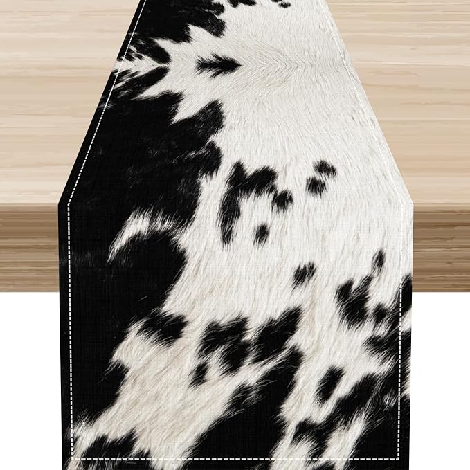Cow Print Table Runner by Unknown