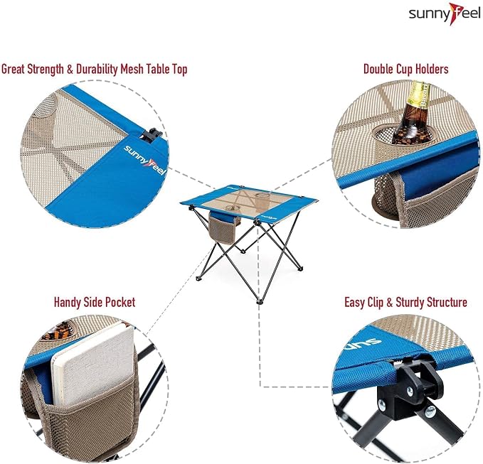 SUNNYFEEL Outdoor Folding Table | Lightweight Mesh Compact Camping Table - Image 6