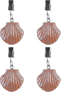 TwoFish Home Set of 4 Resin Chocolate Shells Tablecloth Weights Clips by TwoFishHomeFashionLLC