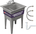 Freestanding Utility Sink with Two Handle Chrome Faucet by NoahWilliamHome