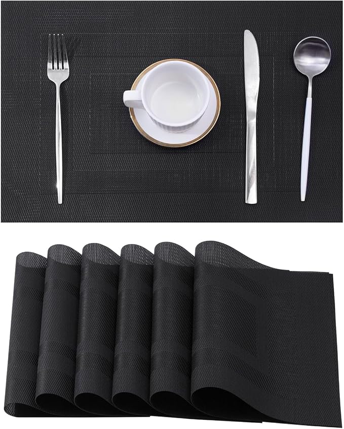 Leetaltree Black Frame Placemats Set of 6 by Leetaltree-ArtatEveryTable