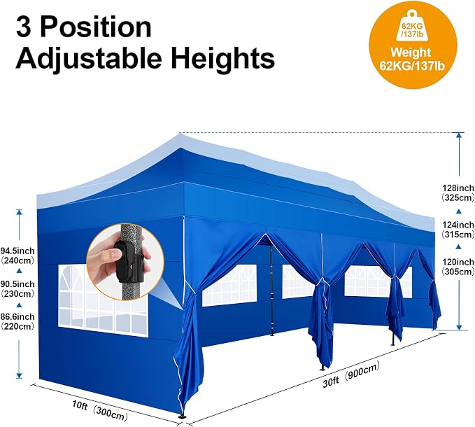 COBIZI 10x30 Pop up Canopy Tent 10x30 Canopy - Image 5