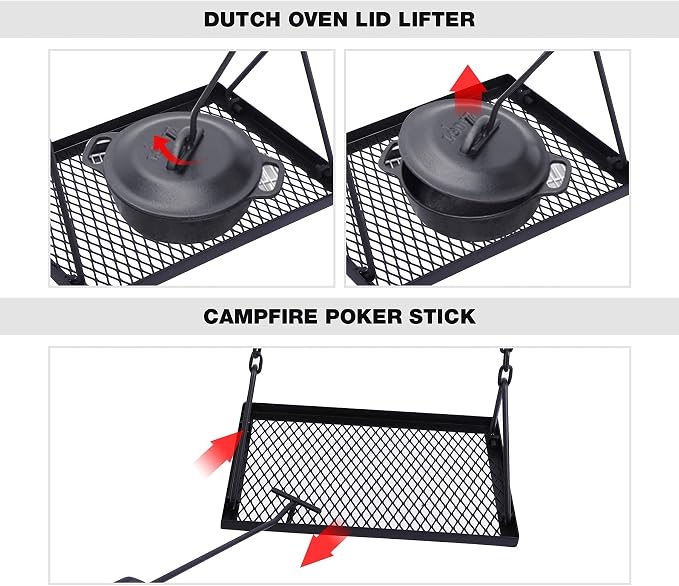 REDCAMP Swing Campfire Grill Stand - Image 5
