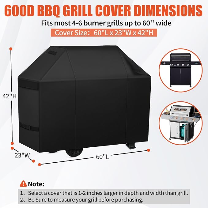 iCOVER Grill Cover 60 inch, BBQ Grill Cover - Image 2