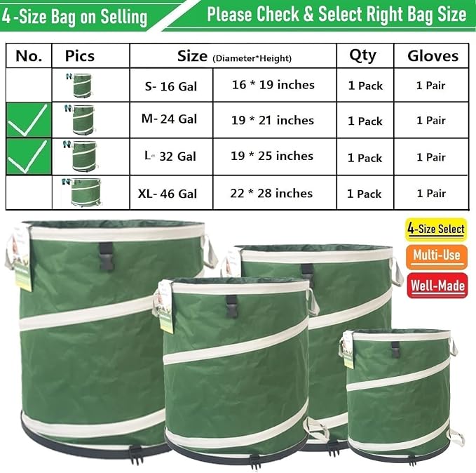 24 Gallon and 32 Gallon Collapsible Trash Can Solid Bottom - Image 9