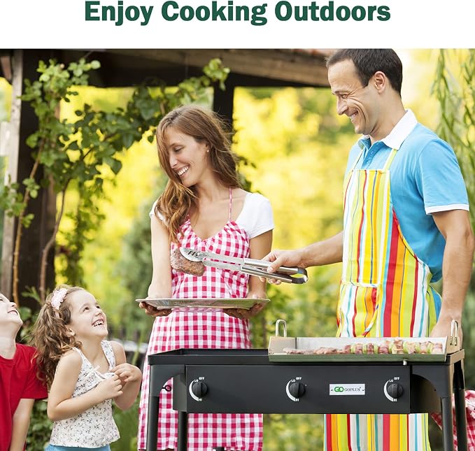 Goplus Outdoor Camping Stove, 3 Burner Propane Gas Cooker w/Detachable Legs & - Image 9