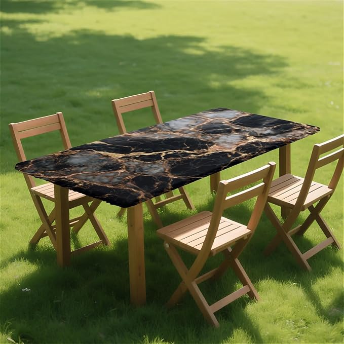 Rectangle Table Cloth Cover Waterproof Elastic Fitted Polyester Fitted - Image 8