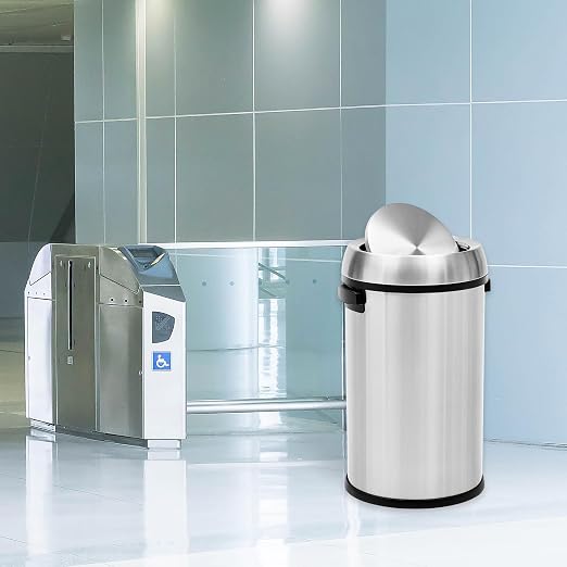 GarveeHome 17 gal/65 L Swing Top Trash Can, Stainless Steel Rubbish Bin - Image 7