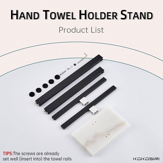 KOKOSIRI Hand Towel Bars Matte Black Towel Racks - Image 7
