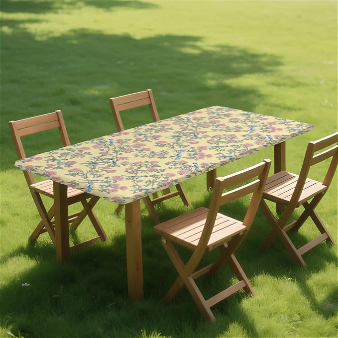 Rectangle Table Cloth Cover Waterproof Elastic Fitted Polyester Fitted - Image 8
