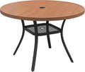 VICLLAX Round Patio Dining Table, 41 inch Metal Outdoor Dining Table by HOME