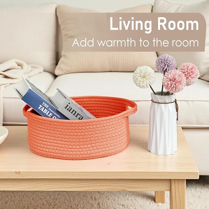 Woven Basket, Small Rope Storage Bin - Image 7