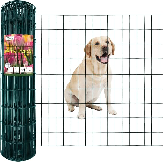 Green PVC Coated Welded Wire Fence 36 Inch x 50 Foot, 2 Inch x 4 Inch 14GA by FOREHOGARGARDEN%EF%BC%86HOME