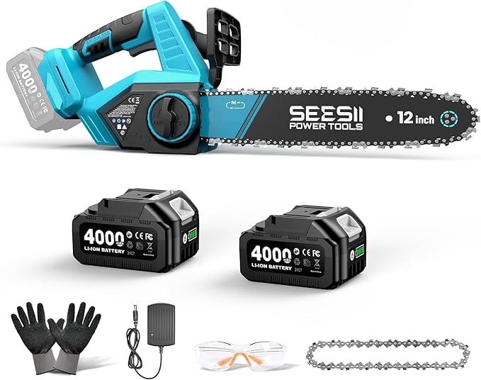 SEESII Electric Chainsaw Cordless 12-inch, Handheld Chain Saws by Seesii