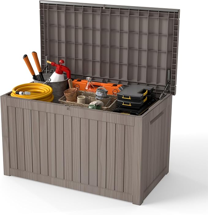 270 Gallon Outdoor Storage Box Waterproof, Resin Deck Boxes by Unknown