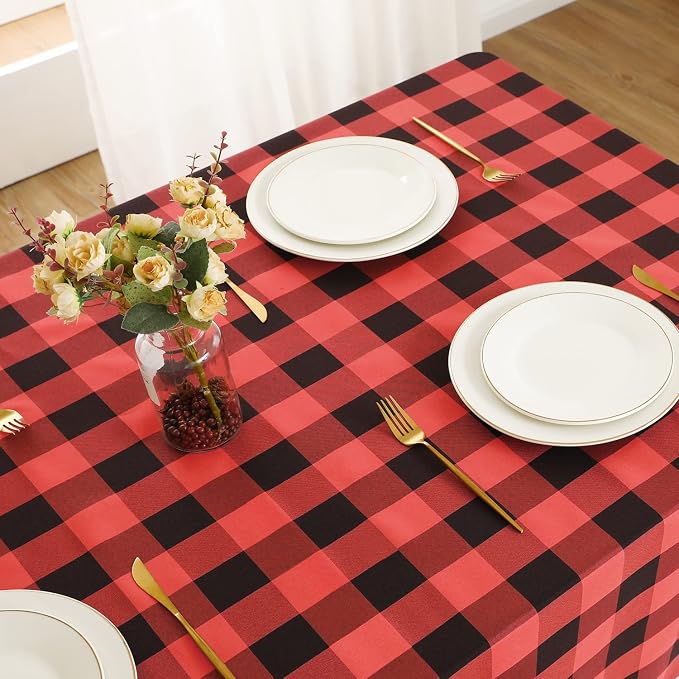 Softalker Gingham Checkered Tablecloth Rectangle - Image 3