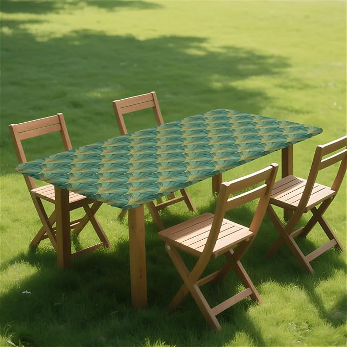 Rectangle Table Cloth Cover Waterproof Elastic Fitted Polyester Fitted - Image 8