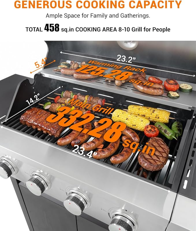 4-Burner Propane Gas BBQ Grill - Image 4