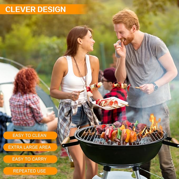 Coolbird Hinged Cooking Grate for 22 Inch Charcoal Grill, Iron Replacement - Image 6