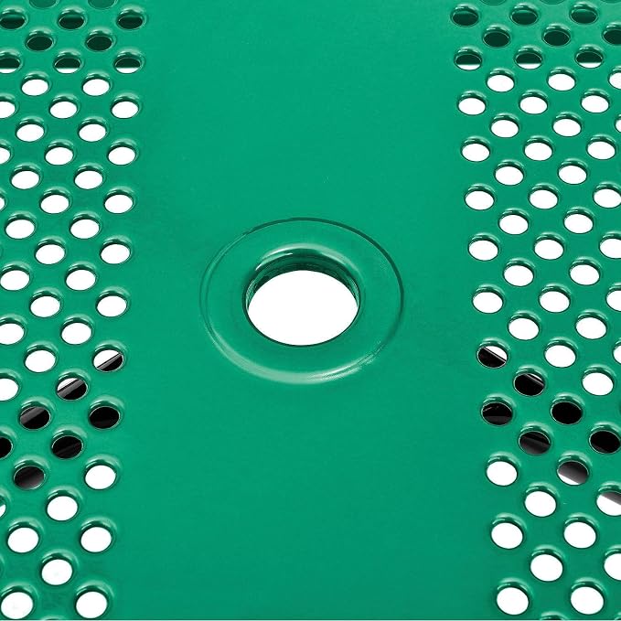 Global Industrial 72" Rectangular Picnic Table, Perforated Metal, Thermoplastic - Image 7