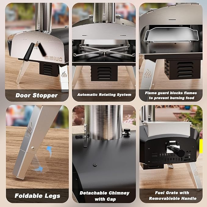 Mimiuo Outdoor Pizza Oven Wood Pellet Fired Pizza Stove - Image 5