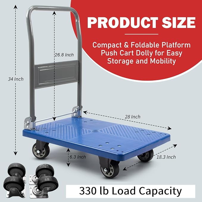 330 lbs Foldable Platform Truck Dolly - Image 5