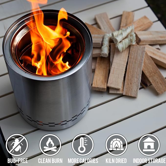 Mini Fire Stick with Fire Starter & Tongs, Tabletop Fire Pit, BBQ Grill - Image 3