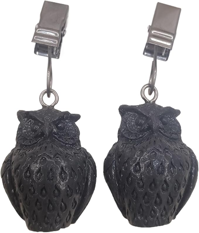 TwoFish Home Set of 4 Owl Resin Tablecloth Weights Clips Owl Handicraft - Image 3