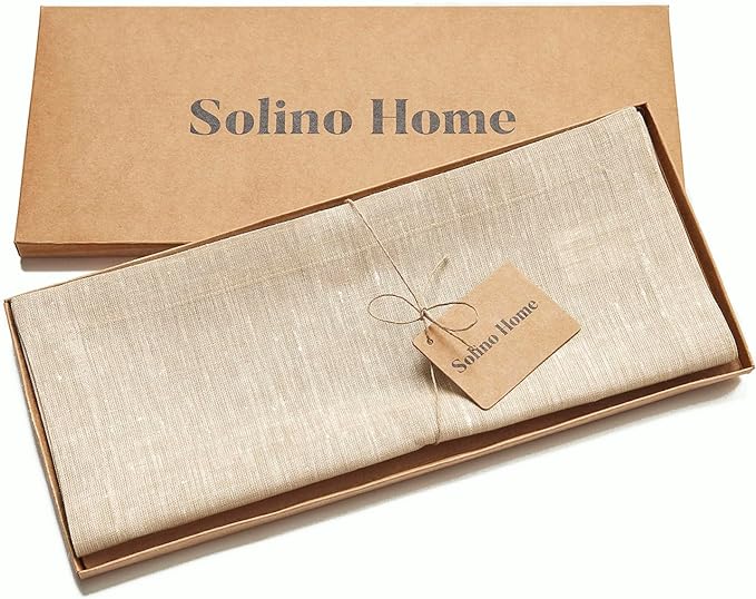 Solino Home Linen Champagne Beige Table Runner 156 Inches Long - Image 5