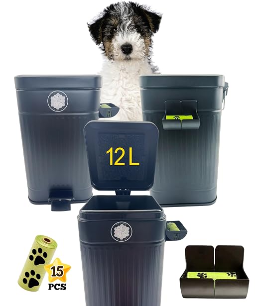 Dog Poop Trash Can Outdoor Activated Carbon Filter Odor Control, 3.2 Gallon - Image 5