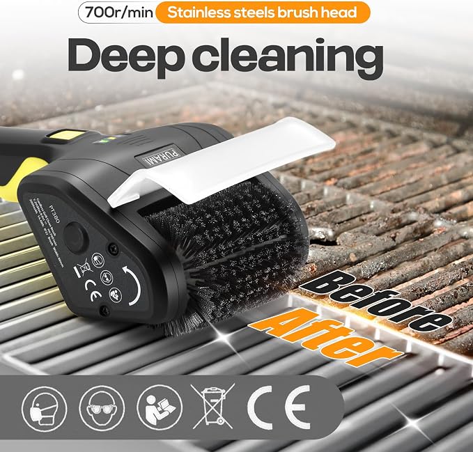 Battery Operated Grill Cleaner PURAMI Wireless Outdoor 360° Rotating Electric - Image 3