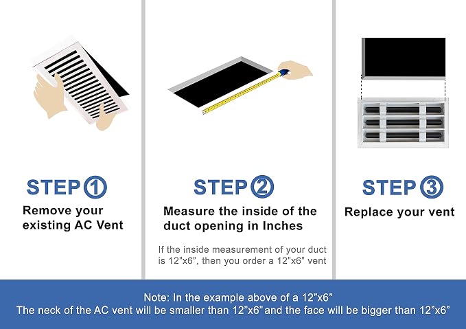 BUILDMART - 14x8 White Modern AC Vent Cover - Decorative Air Vent - Standard - Image 8