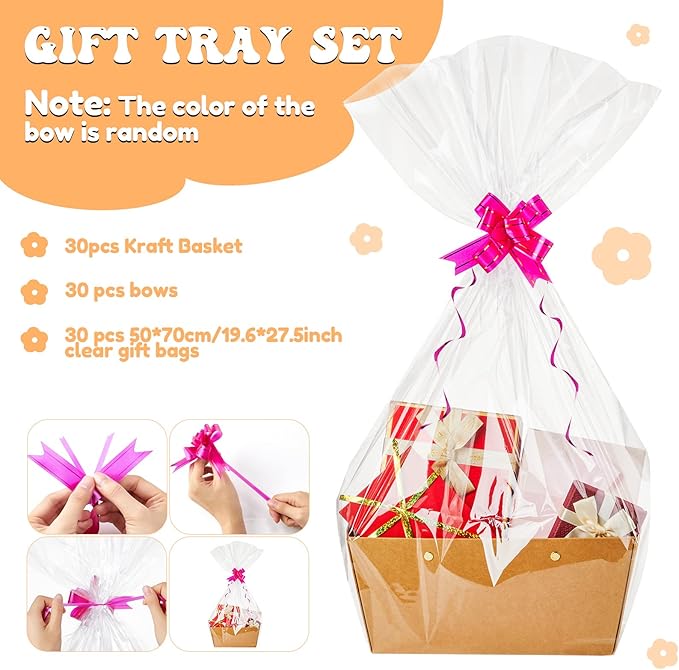 Tuanse 30 Pcs Basket for Gift Empty DIY Bulk Gift Basket Kit - Image 3