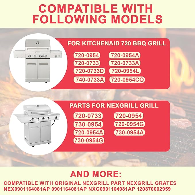 18 13/16" Grill Grates for KitchenAid 720-0954 Grill Parts, Kitchenaid 720-0733A - Image 2