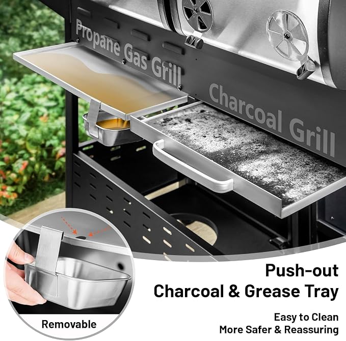 Propane and Charcoal Combo Grill - Image 4