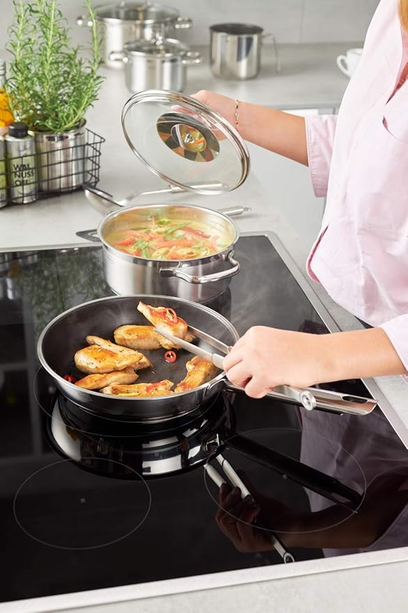 Tongs: Spring-Loaded Stainless Steel with Grooved Tips, 12.2 Inch