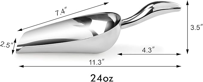 New Star Foodservice 1028539 Stainless Steel Bar Ice Flour Utility Scoop - Image 2