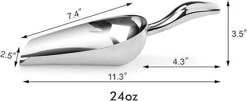 New Star Foodservice 1028539 Stainless Steel Bar Ice Flour Utility Scoop - Image 2