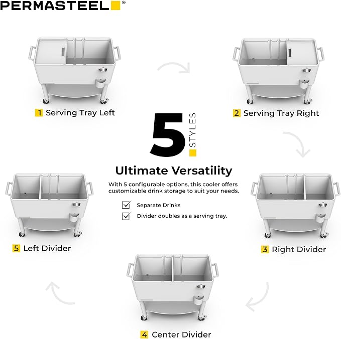 Permasteel 80 Quart Party Cooler, Rolling Ice Chest - Image 3