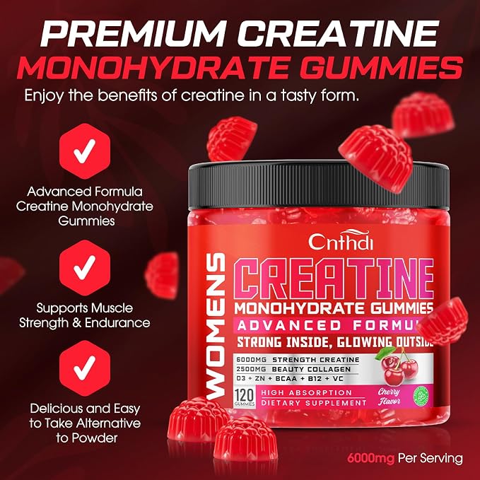 6000mg Creatine Monohydrate Gummies, HIGH Absorbed Creatine - Image 3