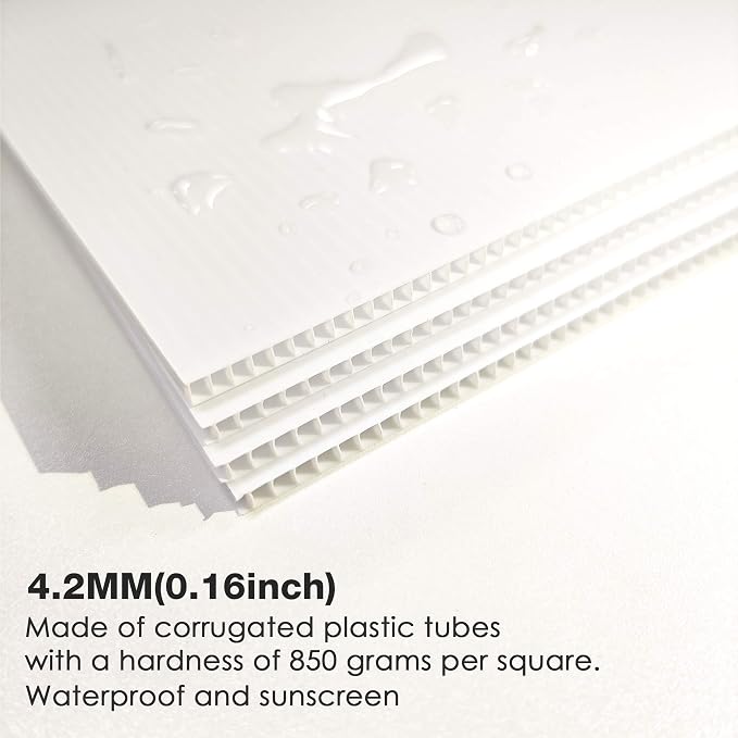 Blank Yard Lawn Signs, 4 Pack 18 x 12 Inches White Plastic - Image 3