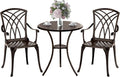 Patio Bistro Set 3 Piece, Cast Aluminum Bistro Set by Embraceartofoutdoorliving