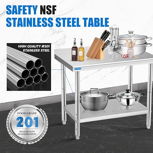 Stainless Steel Table for Prep & Work - Image 7