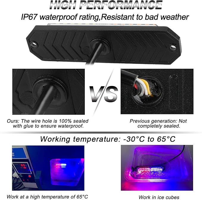 ASPL 8pcs Sync Feature Ultra Slim 12-LED Surface Mount Flashing Strobe Lights - Image 3