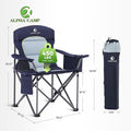 Oversized Camping Chair, 500 lb Steel Frame, Blue, 24.8-Inch Seat