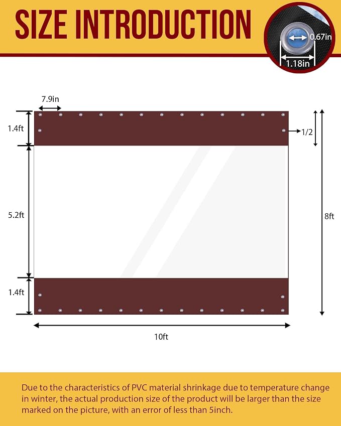 FoundGo 8'Hx10'W Vinyl Curtains - Image 3