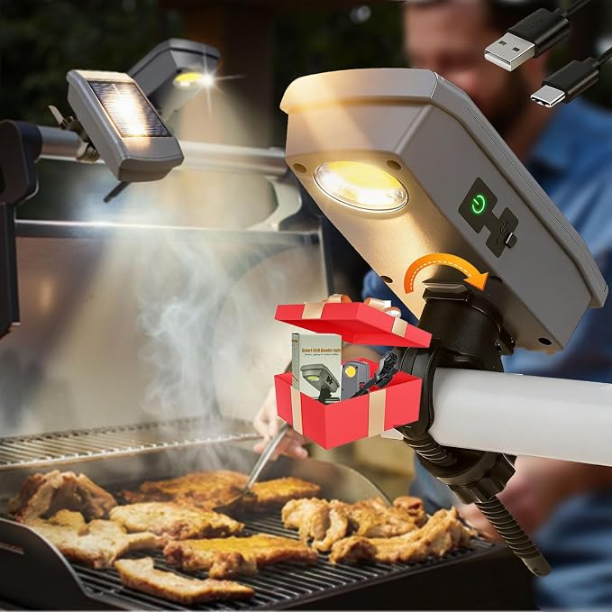 Solar/USB-C Grill Lights for Outdoor Grill Compatible by Bolycen