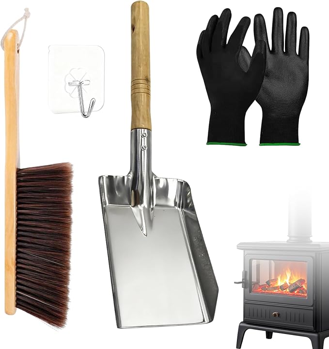 Fireplace Ash Shovel and Brush Set, by Unknown