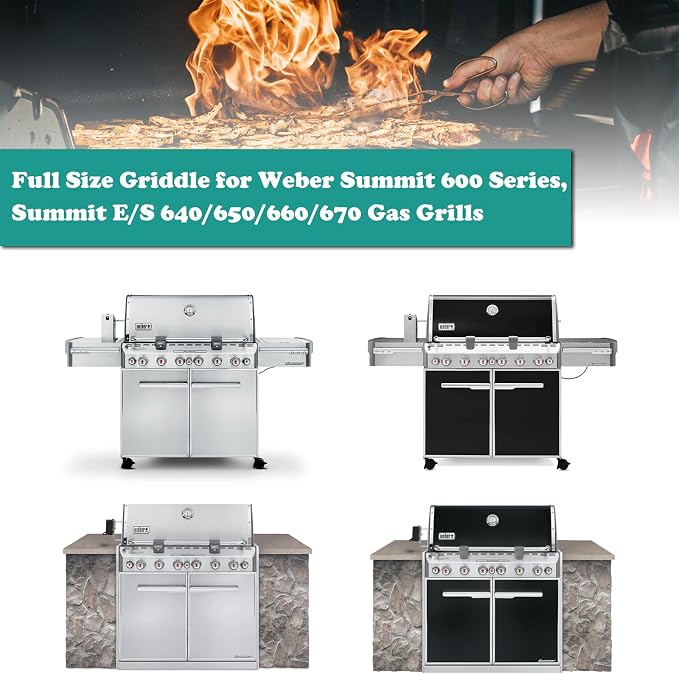 Full Size Griddle for Weber Summit 600 Series, Flat Top Griddle for Summit E/S - Image 5