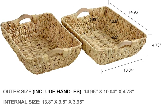 FairyHaus Wicker Baskets with Handles, Natural Wicker Basket - Image 3